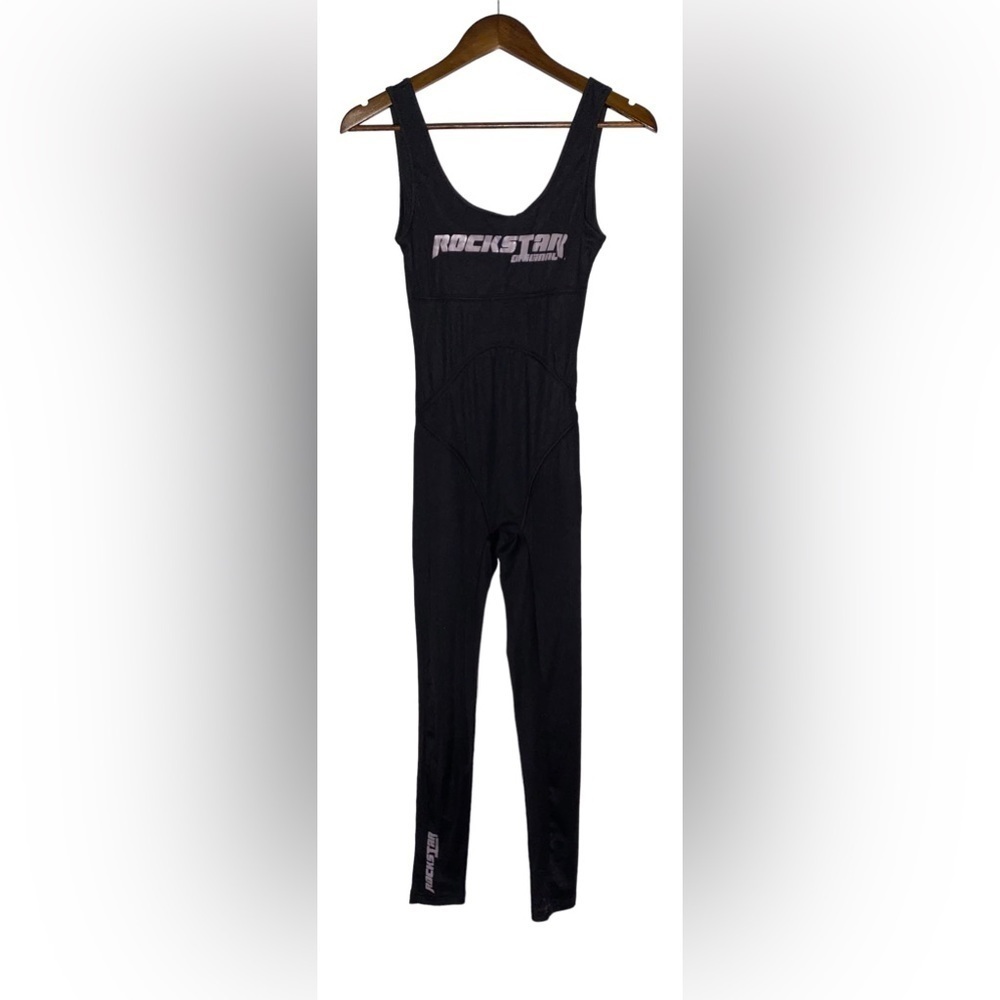 Rockstar Original Erika Black Bodycon  Jumpsuit‎ Size Medium Women Scoop Neck